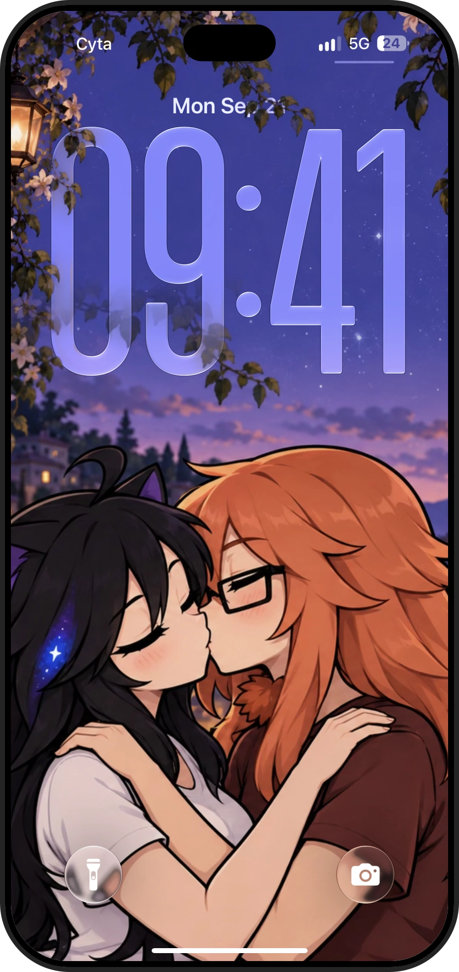 About time wallpaper on an iPhone