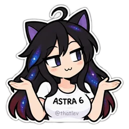 Astra 6, the ChatGPT character with cat ears, as a transparent chat sticker